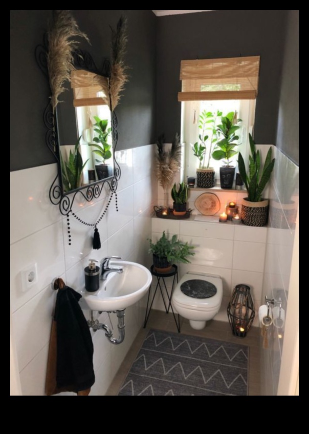 מהם כמה רעיונות לעיצוב חדר אמבטיה בוהמי למיצוי שטח קטן?