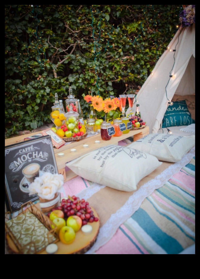 האם אתה יכול לספק טיפים לקישוט מקום פיקניק בחוץ עם בוהו ויבס?